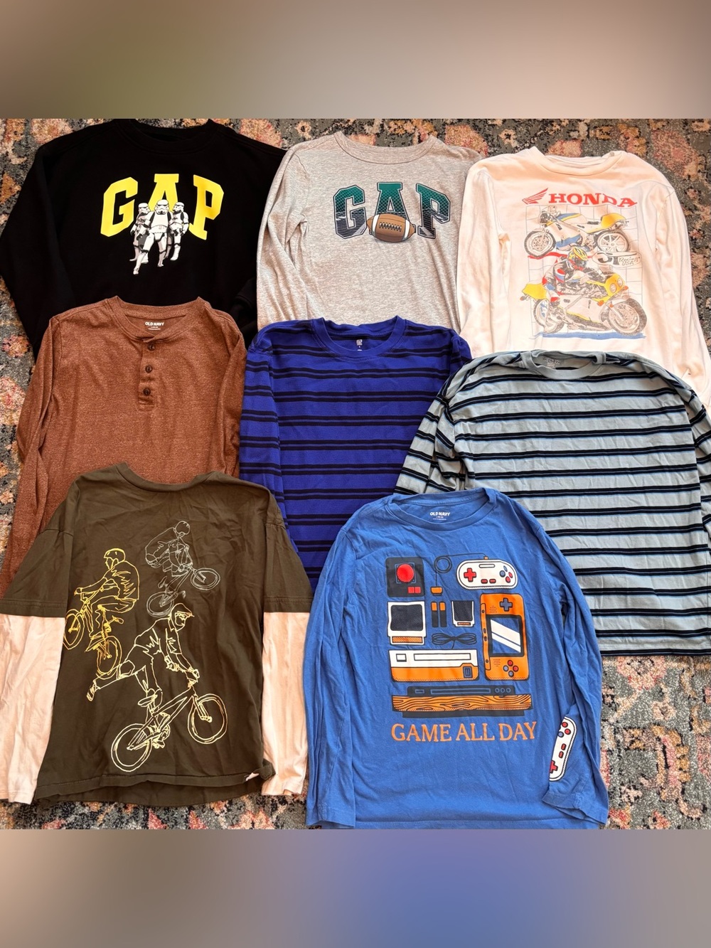 GAP Old Navy Boys Long Sleeve Sweatshirt Tee T-Shirt Lot Sz 10 Large